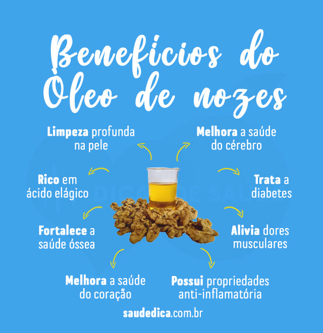 benefícios do óleo de nozes