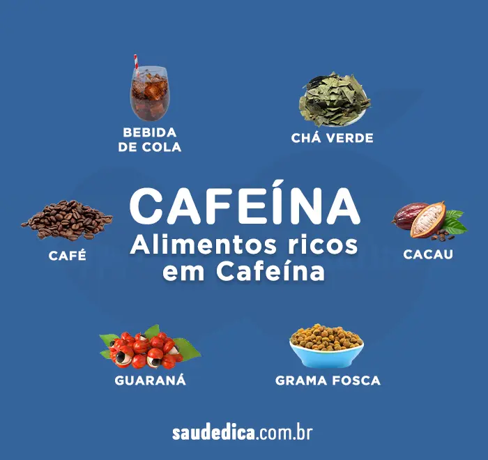 alimentos ricos em cafeína