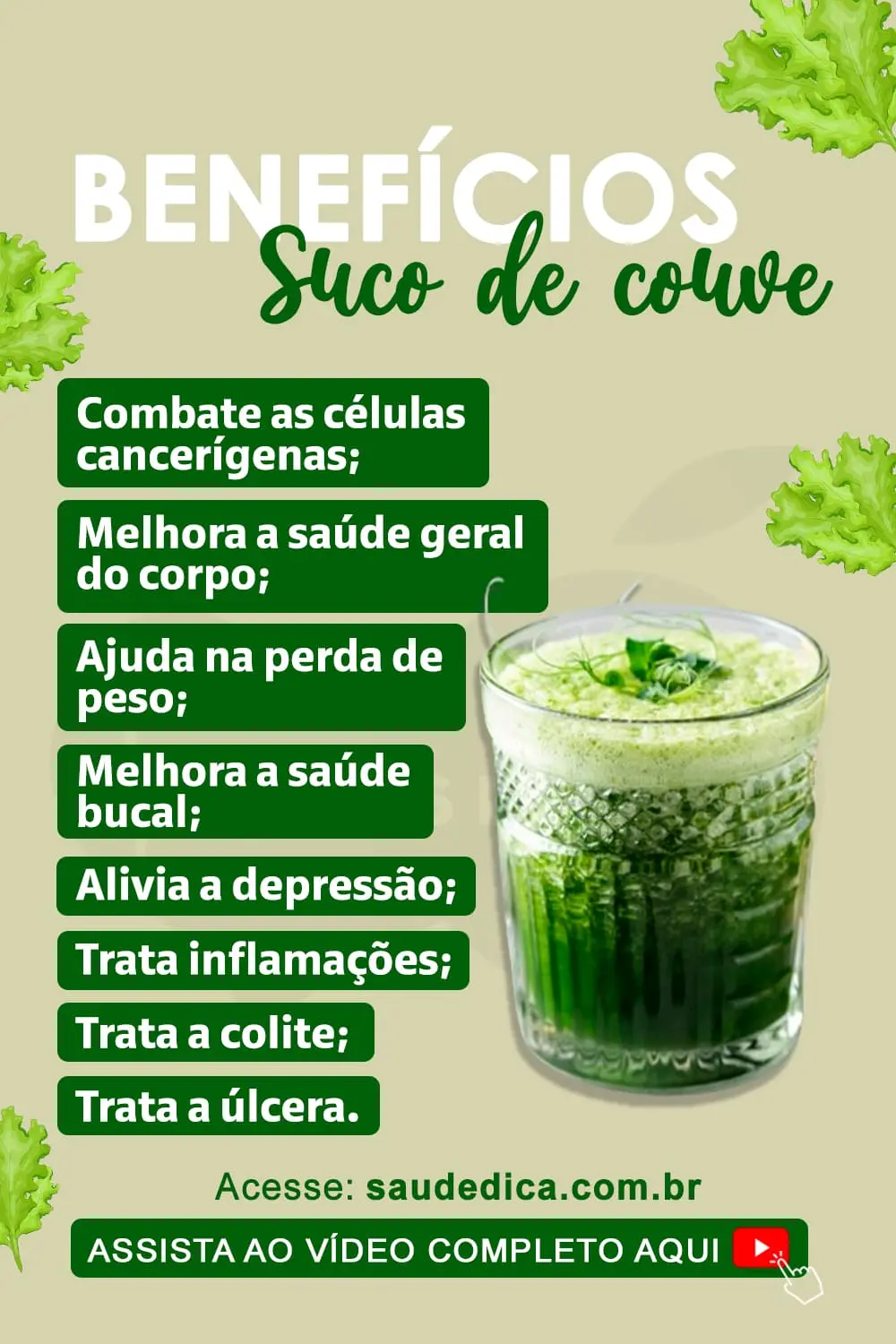 Benefícios do Suco de Couve