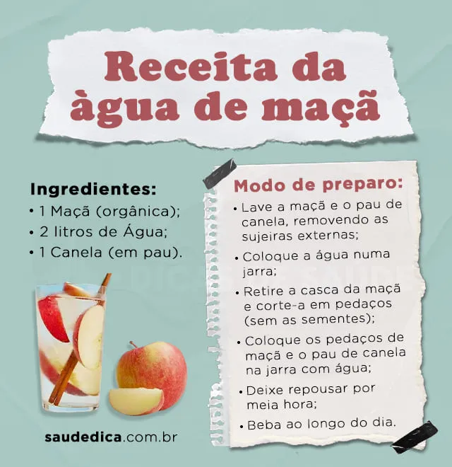 como fazer água de maçã