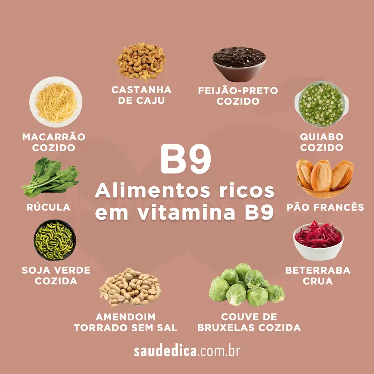 Alimentos ricos em vitamina b9