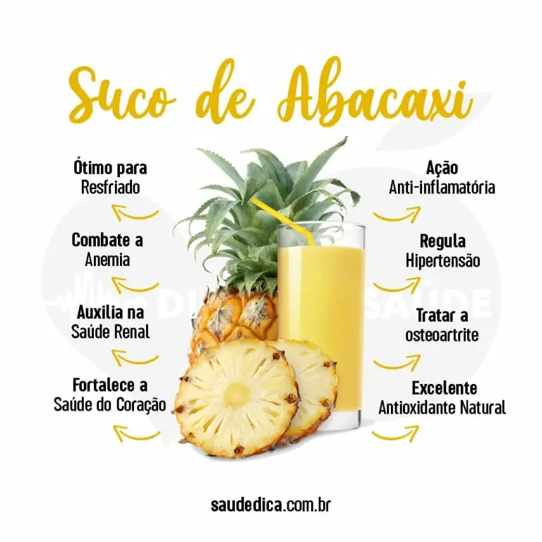 benefícios do Suco de abacaxi